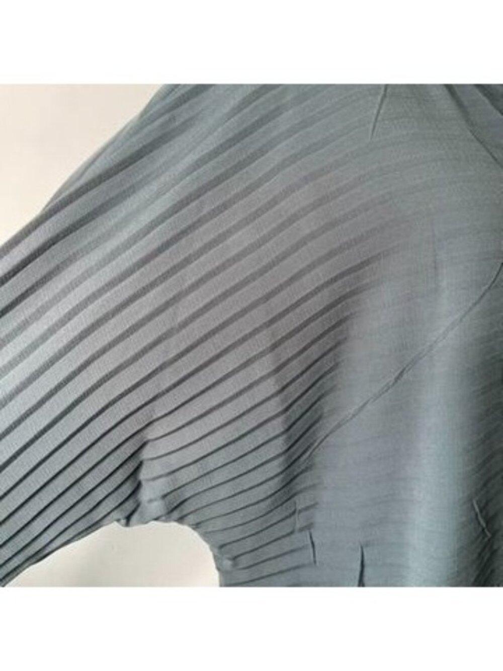 Babette San Francisco Pleated Tunic Shirt L Slate Blue Rare Retired Designer - Picture 3 of 10